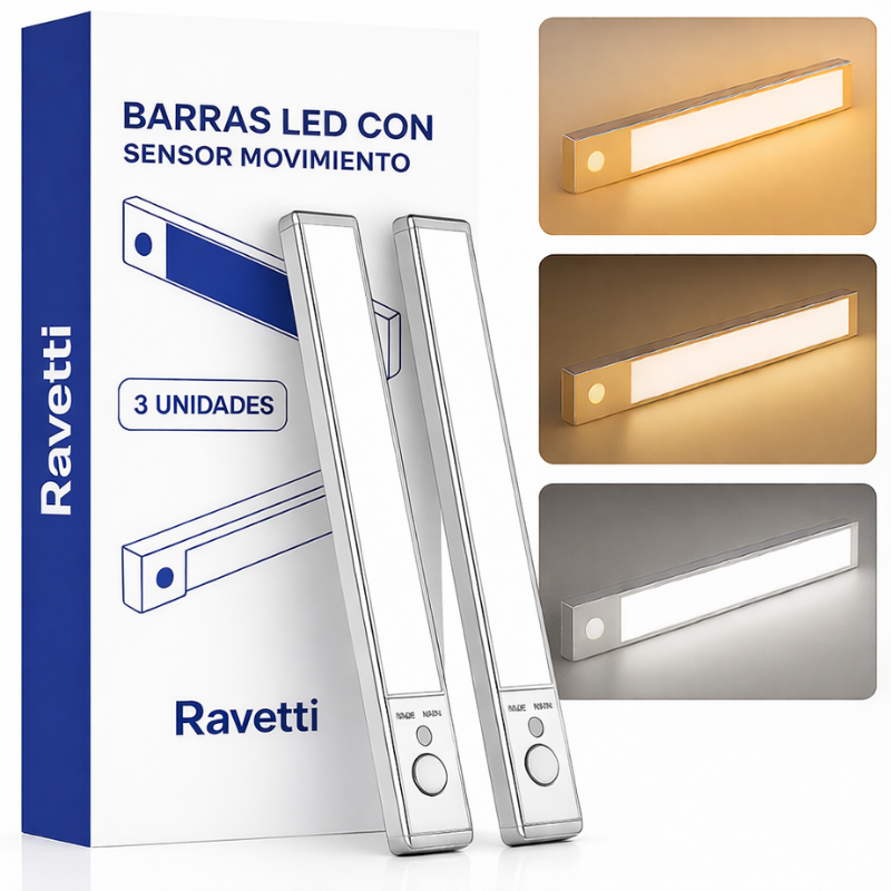 Barras LED con Sensor de Movimiento (PAGÁ 1 Y LLEVÁ 3)