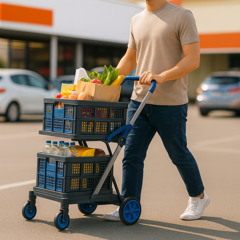 Carrito de Compras Plegable y Portátil – FlexiCart™ (Oferta Limitada)