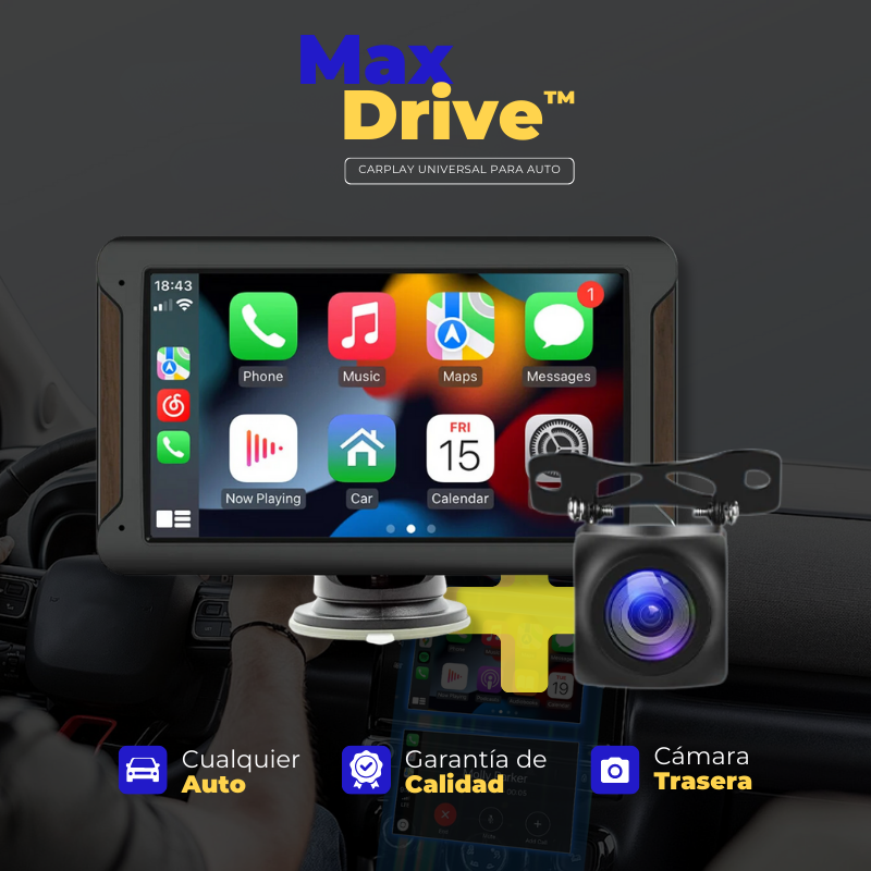 Central Multimedia Universal Con CarPlay/Android Auto - MaxDrive™
